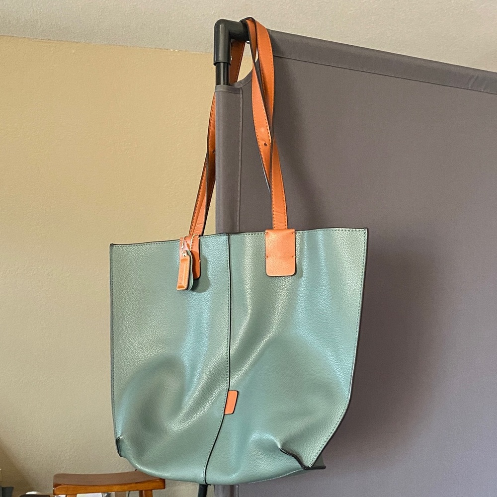 Elegant Two-Tone Tote Bag